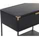 Doone 32 X 26.25 inch Matte Black / Black / Brass Night Stand